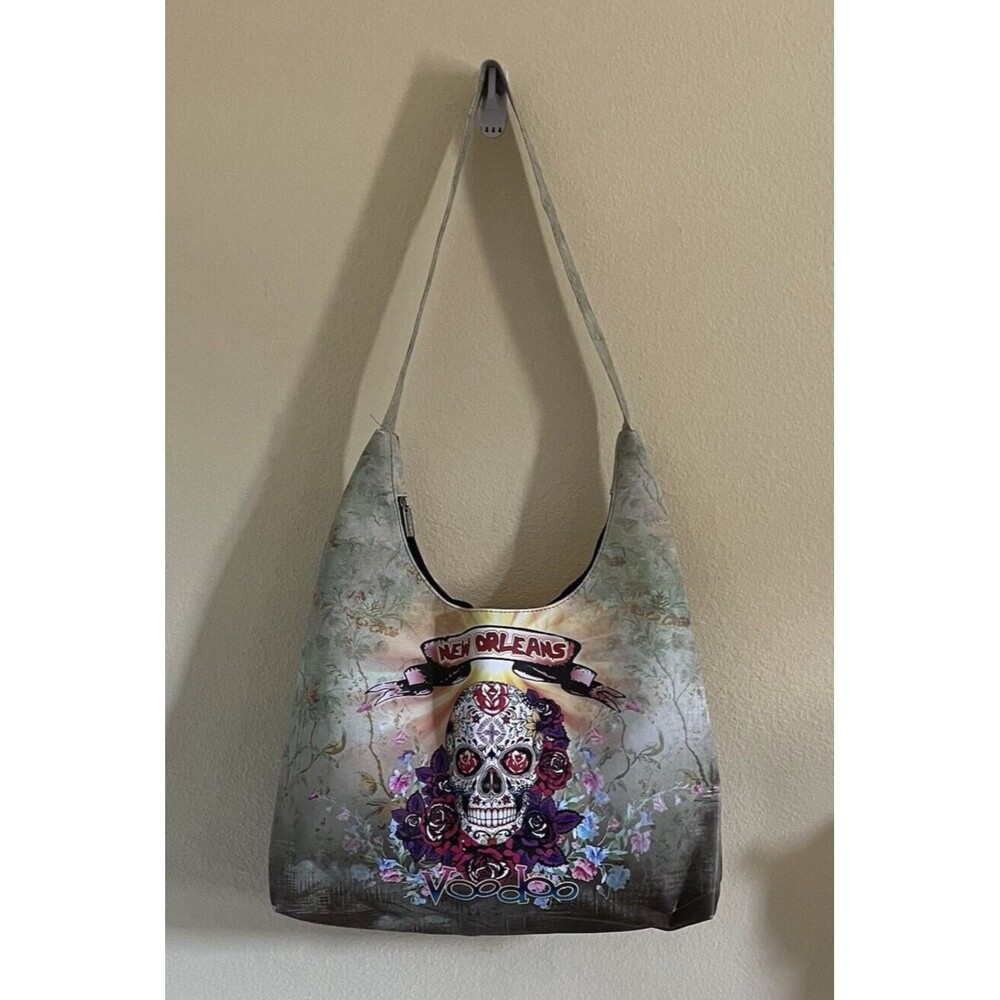 Maxi & Co New Orleans Voodoo Skull Flowers Crossbody Shoulder Messinger Bag